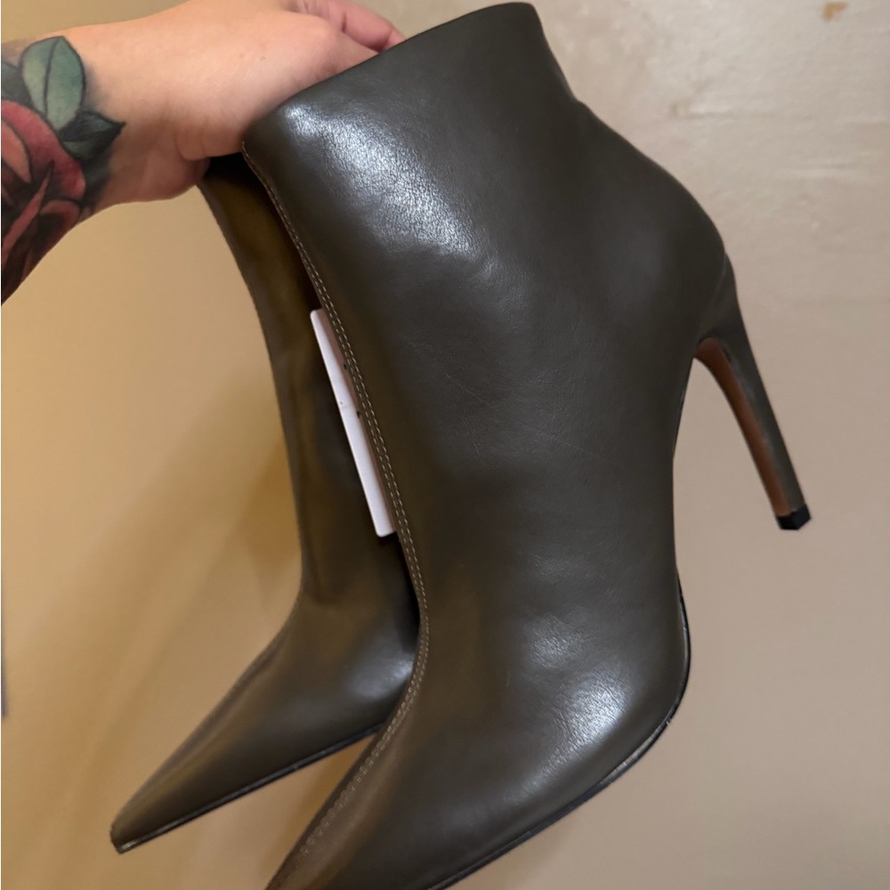 ASOS Dark Olive Heeled Boots